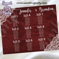 Rustic Wedding Seating Charts,Vintage Wedding Seating Plan,Wood Lace Wedding Seating charts,(017w)